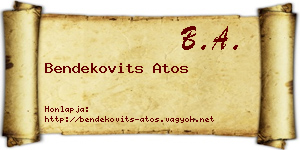 Bendekovits Atos névjegykártya